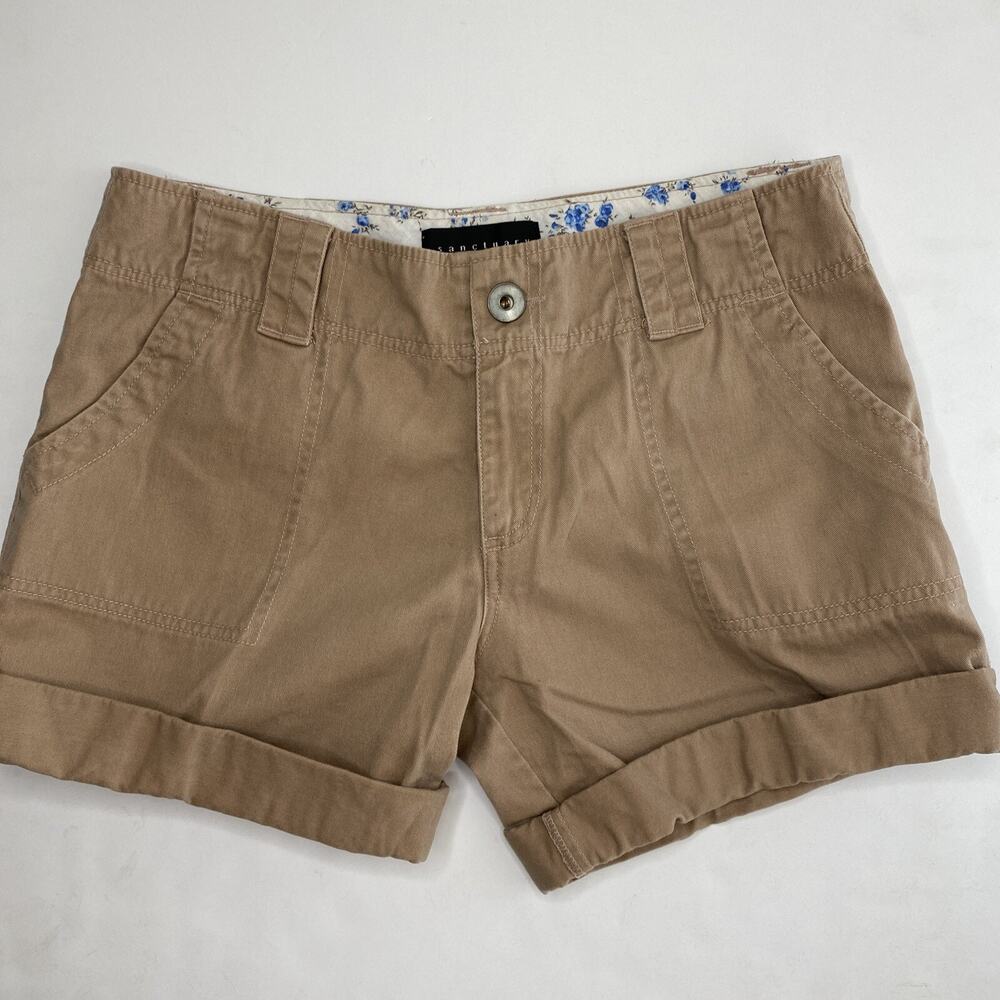 Sanctuary Clothing Los Angeles Cuffed Shorts Green Size 26 (3" Inseam 30" Waist)